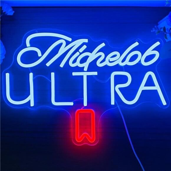 Beer Neon Sign Wall Decor Bar Led Man Cave Light Up Bedroom Home Bar Shop Pub - Picture 2 of 7